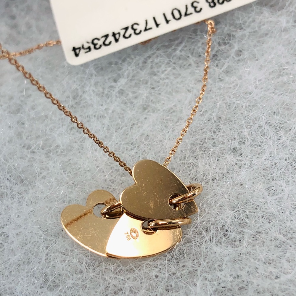 GINETTE NY
Angele 18K Rose Gold 3 Mini Heart Charms 17” Necklace - Picture 8 of 15